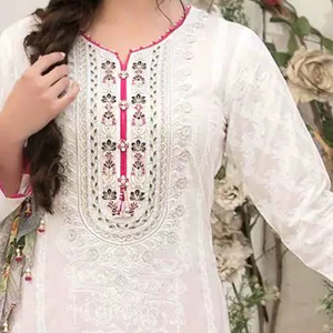 Vestido Salwar Kameez Largo Bordado de Verano Estilo Pakistaní Indio para Mujer, Vestido de Fiesta de Tela Lawn, Servicio OEM - Product Image 4