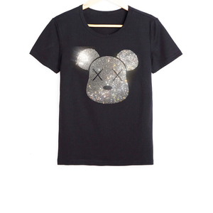 เสื้อยืดแฟชั่นสตรีทฤดูร้อนประดับพลอยเทียม100% ผ้าฝ้าย180กรัมแขนปกติเป็นมิตรกับสิ่งแวดล้อมสไตล์โลโก้ด้านหน้าของผู้ชาย - Product Image 1