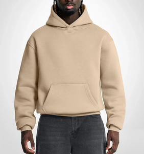 Sweat-shirt classique surdimensionné unisexe à épaules tombantes, poche kangourou, capuche double couche, poids lourd, mélange coton-polyester 400 GSM - Product Image 5