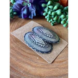 Leander Tahe Bohemian Style Sterling Silver Geometric Cluster Stud <b>Earrings</b> - Product Image 2