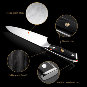 Venta al por mayor personalizado de alta calidad OEM ODM servicio profesional personalizado de acero de Damasco ambidiestro cuchillo de cocina moderno - Product Image 6