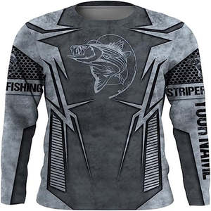 Chemise de pêche unisexe à manches longues pour l'extérieur, logo personnalisé OEM ODM, séchage rapide, résistante aux UV UPF, anti-bactérienne, performance par sublimation - Product Image 5