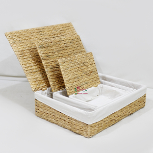 Handwoven Water Hyacinth Storage Box for Home Organization and Ecofriendly Storage Bin <b>laundry</b> <b>basket</b> by Artex Dong Thap Factory - Product Image 2