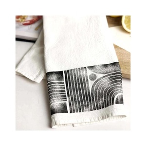 2024 feuilles d'orange brodées bols en coton naturel élégant imprimé Golf torchon ensembles maison fête accessoire cérémonie nettoyage - Product Image 5