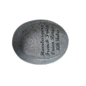 2023 Plateau décoratif ovale galvanisé le plus vendu avec manche en bois pour la maison et le restaurant fabriqué en Inde - Product Image 5