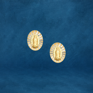 Boucles d'oreilles en alliage de style classique personnalisable à la mode mère Mary plaquée deux tons pour femmes - Product Image 4