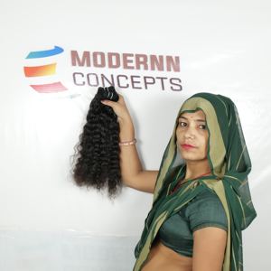 Prix d'usine de gros 100% : Cheveux humains vierges indiens Remy non traités, double trame, ondulés naturels, bouclés crépus, de temple - Product Image 3