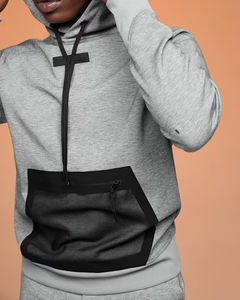 HIC Sudadera con capucha y cremallera para hombre Ropa de calle de alta calidad Capucha ajustable Bolsillo con cremallera Esencial Algodón suave Mezcla de poliéster Patrón sólido - Product Image 4