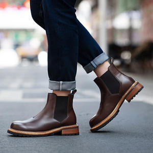 รองเท้าบูทหนังลูกวัวคุณภาพสูงแบบ Brogue พร้อมดีเทลเจาะรูและพื้นรองเท้าระบายอากาศสำหรับรองเท้าบูทธุรกิจสุภาพบุรุษ - Product Image 2