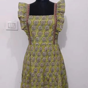 Indian Hand Block Printed Cotton Boho Dress Women Stylish Comfortable Floral Printed Natural Waist Eco-Friendly Personalized - Product Image 1