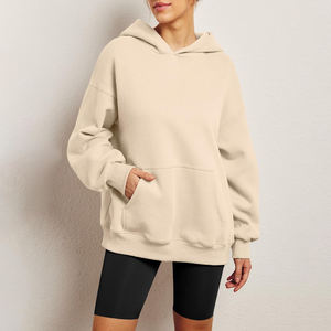 Sweat-shirts pour femmes de couleur unie, surdimensionnés, respirants, à capuche, avec logo imprimé sur le devant, design personnalisé pour le streetwear, pour l'hiver et les activités de plein air - Product Image 5