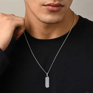 Compre Collares con Colgantes de Plata de Ley 925 para Hombres y Niños, Diseño Geométrico Moderno, Chapado en Rodio, Oro de 18k, Circonita, Diamantes, Perlas - Product Image 3