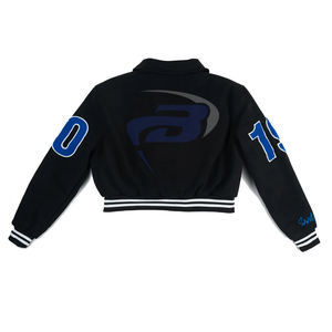 Veste universitaire d'hiver pour femmes Zeta Phi Beta Sorority, tendance, noire, style Letterman, broderie audacieuse et élégante, respirante - Product Image 2