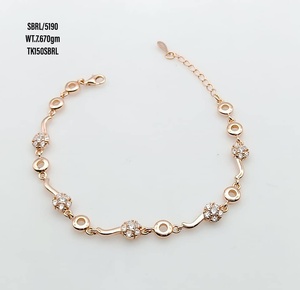 Joyería nupcial de lujo, cadena de plata 925 con diamantes, chapada en oro de 18k, cadena de plata de ley 925 con baño de oro rosa, pulsera de diseño. - Product Image 1