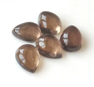 พลอยควอตซ์สโมคกี้ธรรมชาติ KHATUSHYAM GEMS รูปทรงวงรีแบนหลัง สีน้ำตาล ขนาด 3x5 มม.-20x30 มม. สำหรับขายส่งทำเครื่องประดับ - Product Image 5