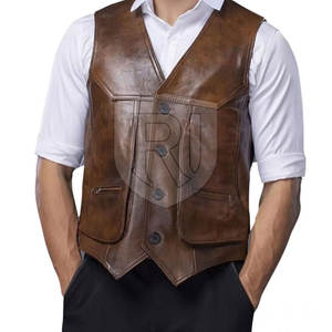 Nuevo Chaleco de Cuero para Hombre, Transpirable, Informal, para Invierno, Último Estilo, Alta Calidad, Personalizable, Cuello en V - Product Image 1