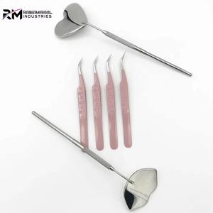 RMI Noir Titane Courbé Botte Volume Pince À Épiler Marque Privée Fibre Pointe Extensions De Cils Pince À Épiler Avec Logo Personnalisé - Product Image 2