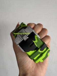 Montre en diamant Moissanite pour homme de qualité supérieure faite à la main avec cadran chronographe, affichage analogique de 44mm et élastique glacé - Product Image 6