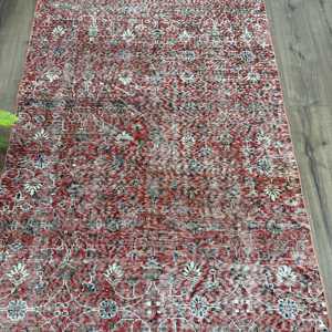 พรมตุรกีขนาด 4.1x7.9 ฟุต พรมวินเทจ พรมลายจุดสีแดงทำจากขนสัตว์ - Product Image 3