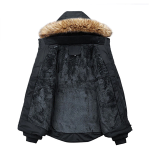 Oversized Plus Size Winter Puff Thick Warm Men's Custom Logo Bubble Puffer <b>Jacket</b> Canvas <b>Waterproof</b> Hooded Breathable Zipper - Product Image 5