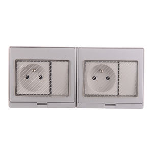Outdoor IP55 1Gang French Waterproof Socket, 16A, Bathroom/<strong>garden</strong> Surface-mounted Wall Socket Panel with Back Box. - Product Image 5