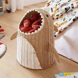 Adorable Cesta Infantil Tejida de Jacinto de Agua con Forma de Dinosaurio, Hecha a Mano, para Almacenamiento en la Habitación de los Niños - Product Image 3