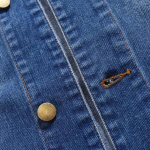 Veste en jean grande taille sans capuche avec poche anti-rayures pour homme - Product Image 4