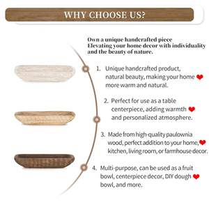 Bol à pâte en bois massif moderne et écologique pour la fabrication du pain et les soupes, décoration de la maison - Product Image 3