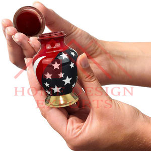 แจกันใส่เถ้ากระดูกลายธงชาติอเมริกาขนาดเล็กแจกันอะลูมิเนียมขนาดเล็กลายธงชาติมนุษย์ขนาดเล็ก - Product Image 1