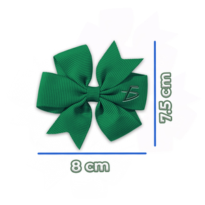 Lot de nœuds à cheveux à clipser couleur unie 5 cm – Adorables décorations capillaires pour filles (rouge, vert, blanc, rose) en alliage et ruban - Product Image 4