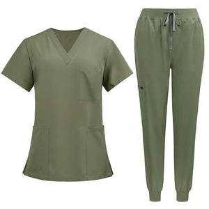 Uniformes Médicos Unisex con Cuello en V y Logotipo Personalizado, Precio al por Mayor, Conjuntos de Uniformes de Enfermería para Hospital, 100% Poliéster, OEM Personalizado - Product Image 4