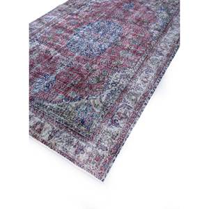 Alfombras de Lana Anudadas a Mano de Estilo Vintage, Diseño Rectangular Abstracto con Medallón Rosa y Morado para Sala de Estar o Pasillo, Pae-2389 - Product Image 2