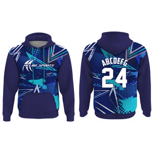 Venta al por mayor Sublimado Béisbol Sudaderas Deportes Béisbol Impresión digital Equipo Sudadera con capucha Sudaderas con capucha para hombres Mujeres - Product Image 1