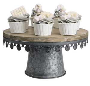 Juego de dos pasteles, postres, herramientas para pasteles, exhibición para cupcakes, acabado galvanizado, parte superior redondeada, soporte de pastel de Metal galvanizado personalizado - Product Image 2