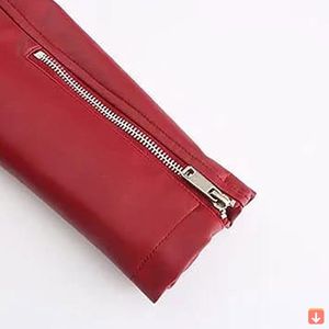 Women's New Fashion Biker Lambskin <b>Genuine</b> Leather Jacket Zipper-Processed Coating Stylish and Practical - Product Image 5