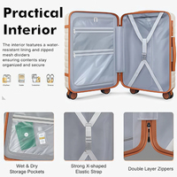 Ensemble de bagages de luxe léger et imperméable en PU moulé sur mesure de 20 pouces, avec serrure TSA, sac à dos organisateur pour