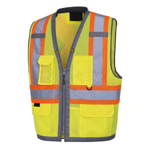 Gilet de sécurité fluorescent avec logo personnalisé avec bande réfléchissante pour usage industriel, routier et extérieur - Product Image 1