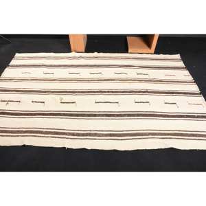 Rústico Beige Marrón 5,1X7,9 pies Alfombra de lana Hecho a mano Área grande Alfombra turca Látex para pasillo Rectángulo Alfombra de habitación abstracta - Product Image 3