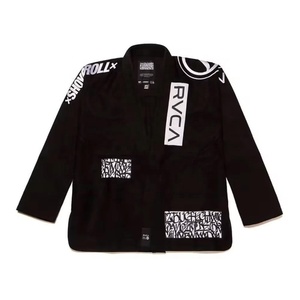Kimono de Jiu-Jitsu Brésilien (BJJ) Noir de Qualité Supérieure, Confortable, avec Broderies Blanches, 100% Coton Lavé, Professionnel - Product Image 1