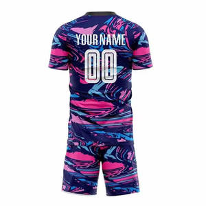 Conjunto de camiseta y pantalones cortos de fútbol sublimados personalizados OEM, uniforme de equipo transpirable de secado rápido para hombre - Product Image 6