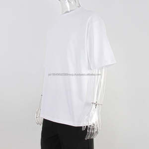 Rápido personalizado 280gsm 300gsm 320gsm peso pesado 100% algodón de gran tamaño moda caída hombro hombres camiseta - Product Image 5