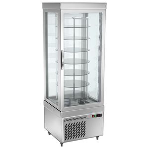 Réfrigérateur vitrine à 4 faces en verre - 430L - 670mm - avec 7 étagères rotatives - 1 porte - Argent - Product Image 4