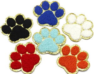 Patch de vêtements en chenille brodé en gros matériau principal en caoutchouc avec décoration en dentelle pour badges sur vêtements - Product Image 6