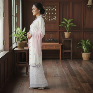 2025 Viral Modest Vintage Embroidered Kebaya <b>Cardigan</b> Eco-Friendly Geometric Pattern Printed Cey Crepe Ironless Ready Stock - Product Image 3