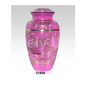 Urna de cremación de latón grabada en rosa para cenizas humanas con bolsa de terciopelo gratis - Product Image 1