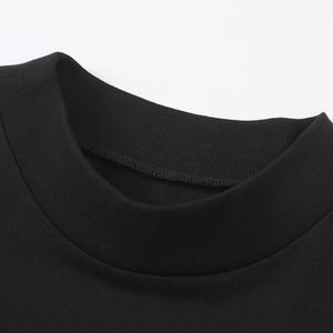 OEM Logo personnalisé broderie impression 240g pur coton col moyen chemise à manches courtes pour hommes femmes couleur unie fond T-shirt - Product Image 4