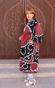 Haute qualité et durable coton Suzani broderie longue Kimono femmes Boho Robe Wrap maison manteau ethnique Boho mode Vintage - Product Image 3