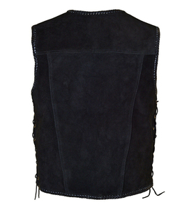 Respirant hommes nouvelle mode cuir de vachette col en v gilet simple boutonnage Vintage motard Style décontracté désert moto chaud - Product Image 6