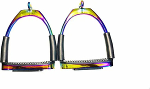 อุปกรณ์ขี่ม้า ที่พักเท้าแบบยืดหยุ่น สีรุ้ง เงางาม ปลอดภัย ป้องกันการลื่น ป้องกันข้อเท้า วัสดุแข็งแรงสำหรับกีฬาขี่ม้า - Product Image 4