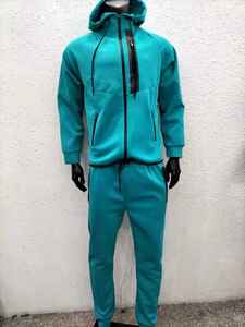 Privé personnalisé imprimé deux pièces ensemble survêtements pour hommes vêtements d'entraînement 2 pièces Jogging confortable plaine fermeture éclair sweats à capuche costumes - Product Image 5